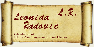 Leonida Radović vizit kartica